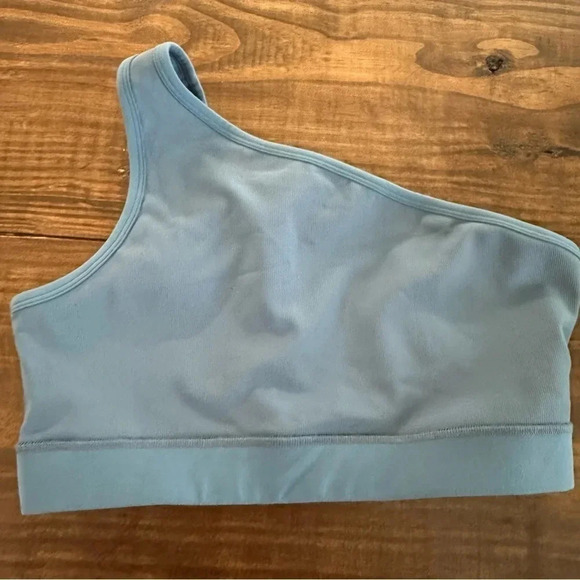 L*Space Active Oceanside One Shoulder Pale Blue Sports Bra Size XL NWOT - Picture 7 of 7